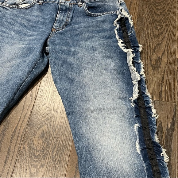 Zara 1975 Basic Denim Cigarette Jean with Frill Trim - Picture 6 of 10